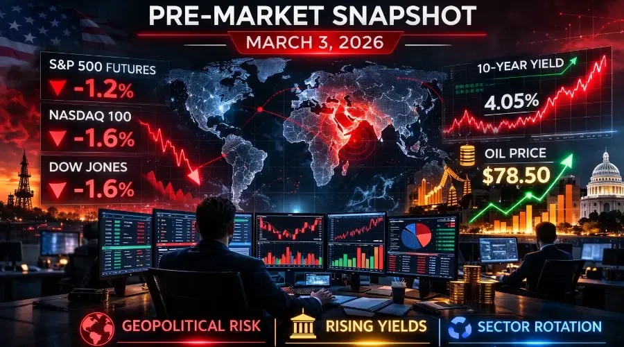 Pre-Market Snapshot: Broad Futures Decline on Geopolitical and Rate Pressure