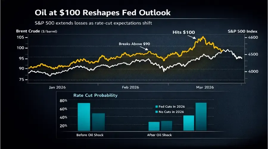 S&P 500 Extends Losses as Oil's Rise to $100 Reshapes Fed Rate Outlook