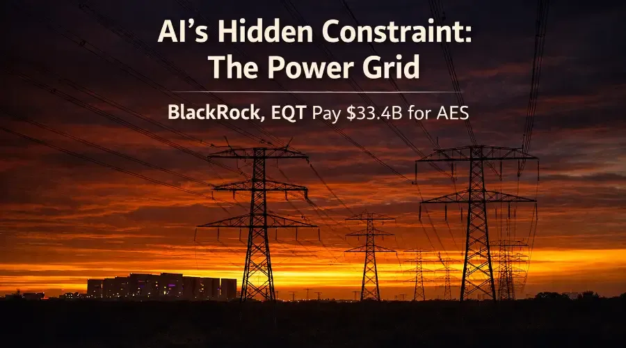 BlackRock, EQT Pay $33.4 Billion for AES in Bet on AI's Power Grid Problem