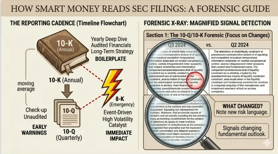 How to Read SEC Filings: 10-K, 10-Q, and 8-K Guide for Traders
