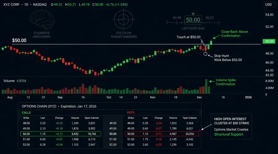 Round Number Support Levels: Why $50.00 Is Not the Same as $49.87 (2026)