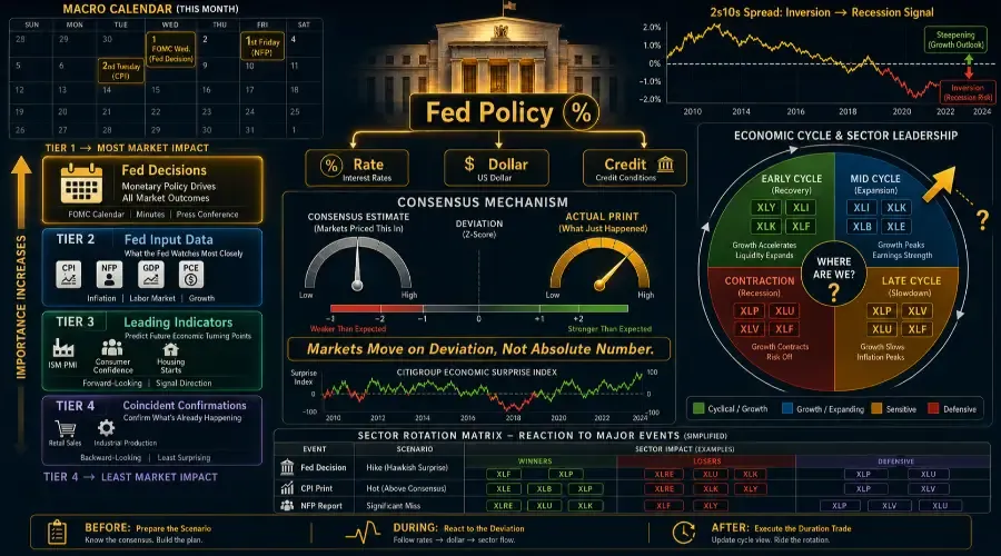 What Happens When the Fed Acts, CPI Prints Hot & Jobs Data Misses: The Complete Macro Events Playbook