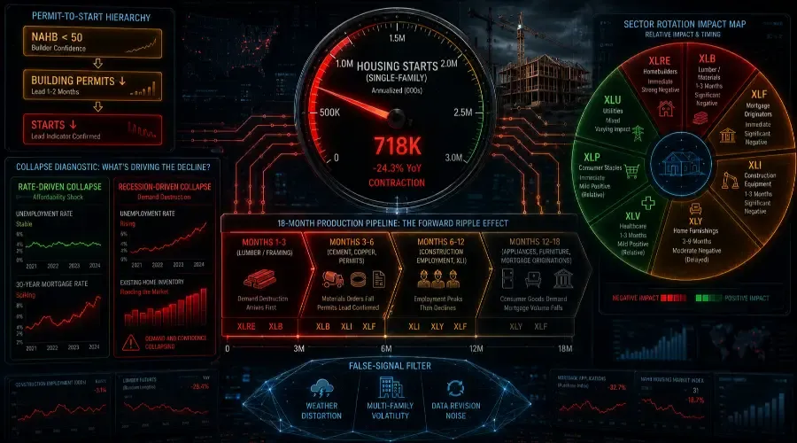 Housing Starts Collapse Explained: Market Impact, Sector Rotation & Economic Ripple Effects