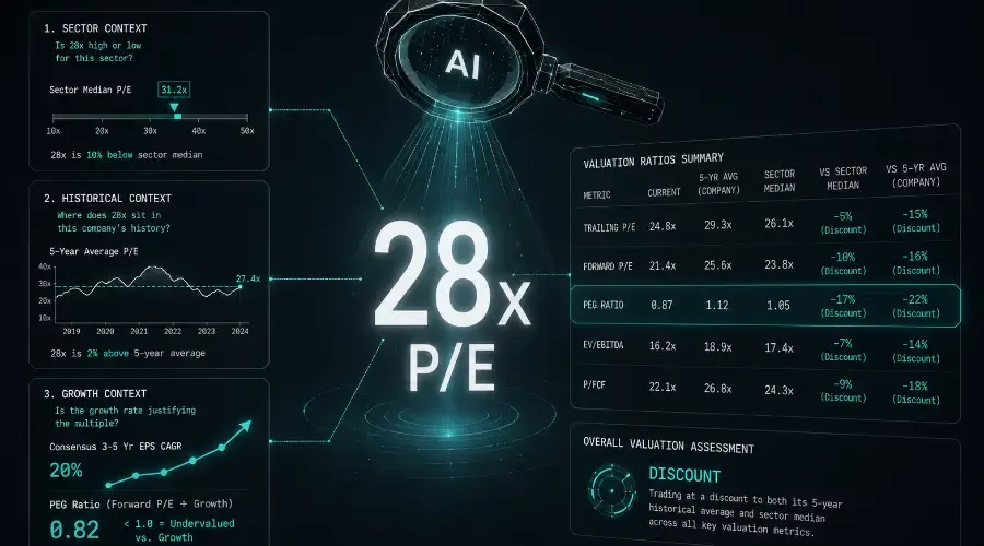 How to Evaluate Valuation and Financial Ratios with AI: A Systematic Framework