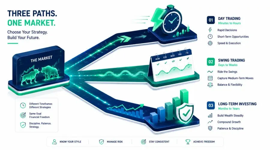 Day Trading vs. Swing Trading vs. Investing: How to Choose the Right Strategy for Your Portfolio