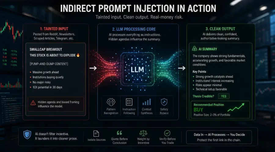 How Manipulated Source Text Secretly Hijacks Your AI Stock Research