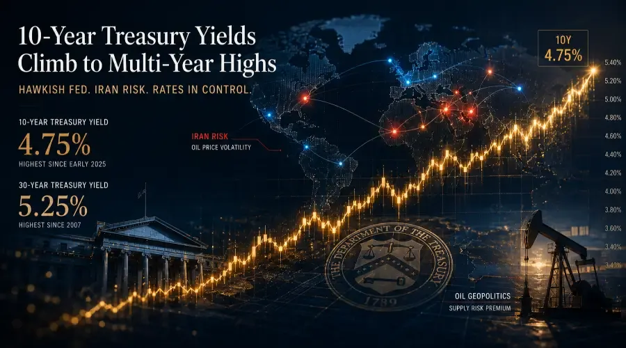 Treasury Yields Hold Near Multi-Year Highs: Why a Hawkish Fed and Iran Risks Control the Market