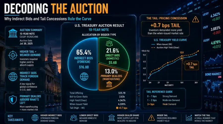 Beyond Bid-to-Cover: How to Read a Treasury Auction, and Why the Buyer Mix Is the Real Tell