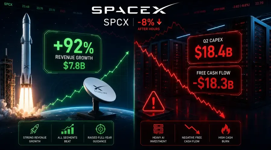 The $18 Billion Capex Trap: Why SpaceX Got Sold After a Blowout Q2 Beat