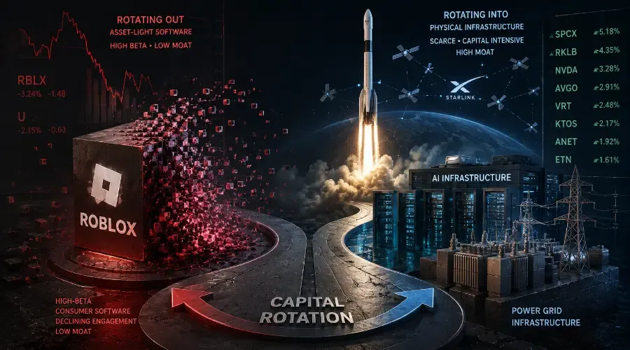 From Roblox to SpaceX: Inside Cathie Wood's Big Rotation into AI & Space Infrastructure