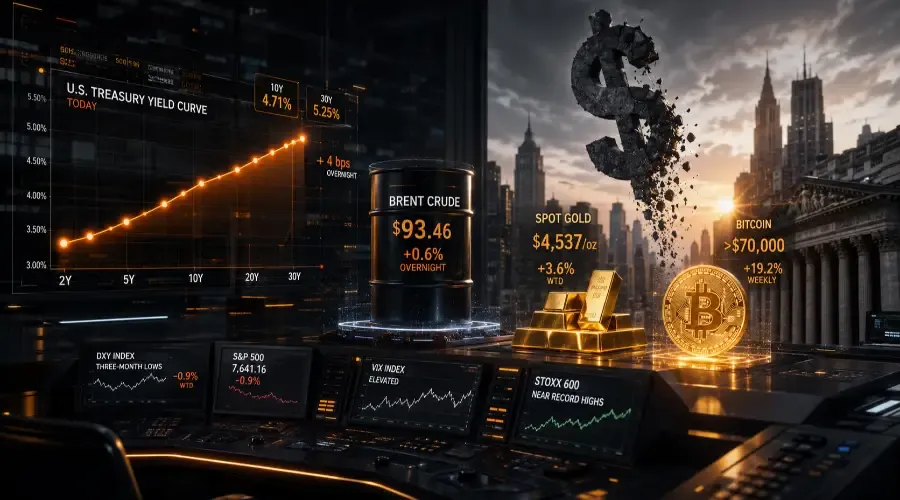 US Pre-Market Intelligence: 30-Year Yields Cross 5.25% as Oil, Gold, and Bitcoin Surge Together
