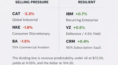 Dow Declines as Caterpillar, Nike, and Boeing Lead Institutional Repricing