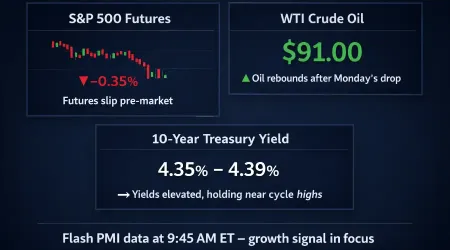 US Pre-Market Report: Futures Slip as Oil Holds Firm and Yields Stay Elevated