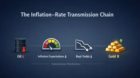 Gold Rises as Oil Decline Eases Inflation Expectations and Real Yields
